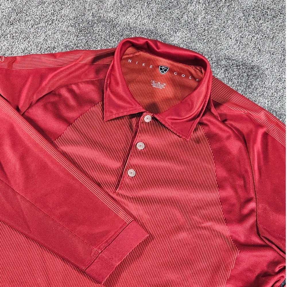 Nike Textured Golf Performance Polo Shirt Men XL Fit Dry Gorpcore Sagamore logo